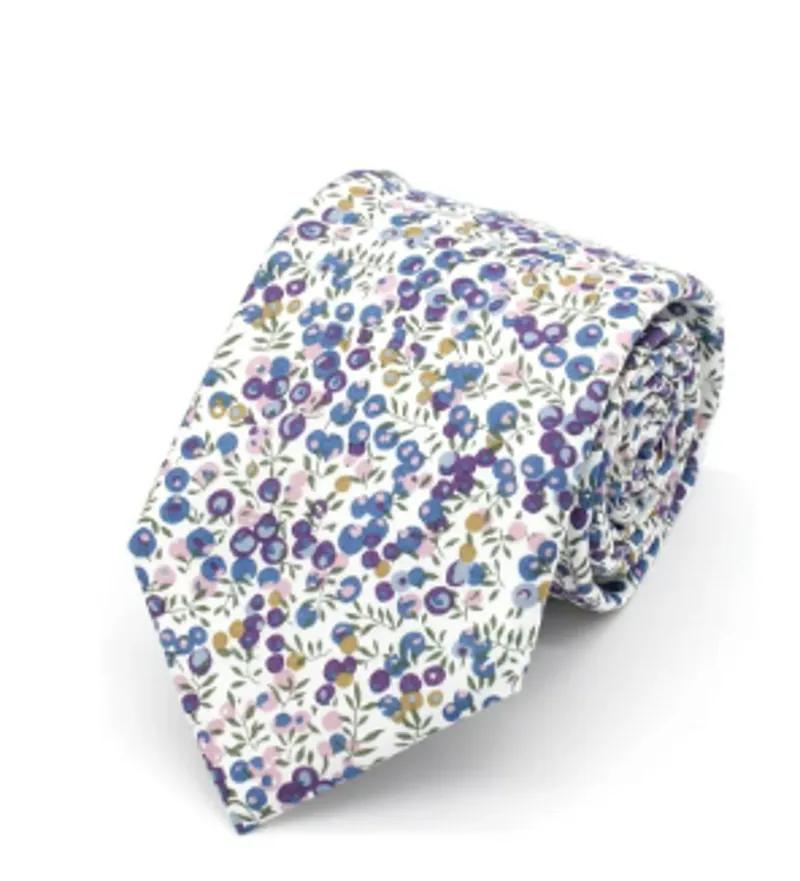 L.A. Smith Liberty Print Wiltshire Bud Tie Blue LIBT75/3